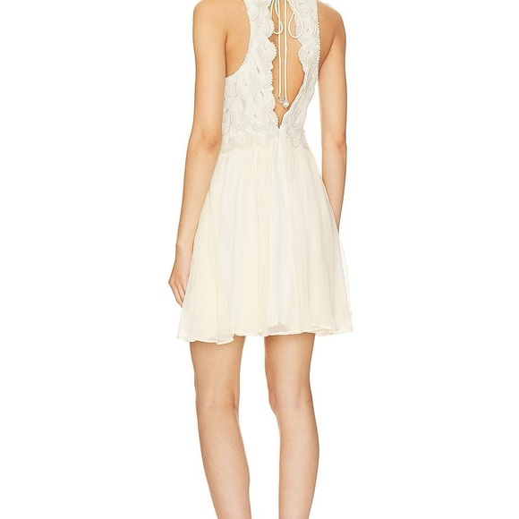 NWT Free People Pearly Embellished Mini Halter Dress Size 2 - Picture 7 of 12